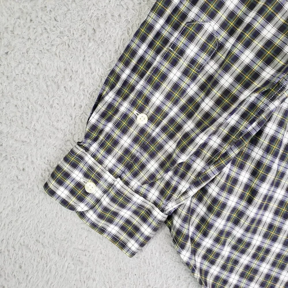 Polo Ralph Lauren Oxford Shirt Mens Size Medium M Button Down Green Plaid